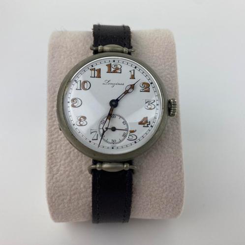 Longines 1914 horloge - WW1, Handtassen en Accessoires, Horloges | Antiek, Polshorloge, Longines, 1900 tot 1930, Met bandje