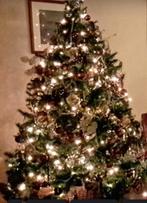 Kunstkerstboom van 2.25 meter hoog met rieten mand, Diversen, Ophalen