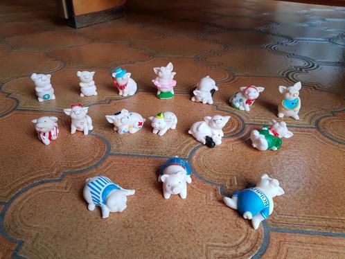 Set van 16 rubberen speelgoed varkens, Vintage, Kinderen en Baby's, Speelgoed | Actiefiguren, Gebruikt, Ophalen of Verzenden