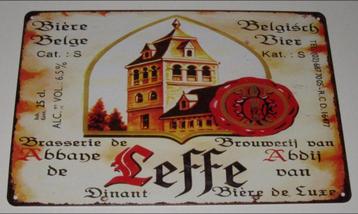 LEFFE BIER : Metalen Bord Leffe Abdijbier - Abdij van Leffe beschikbaar voor biedingen
