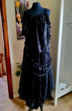 Rok gothic 'Raven' kant zwart + top in kant maat 40/42, Raven, Ophalen of Verzenden, Zwart, Nachtkleding