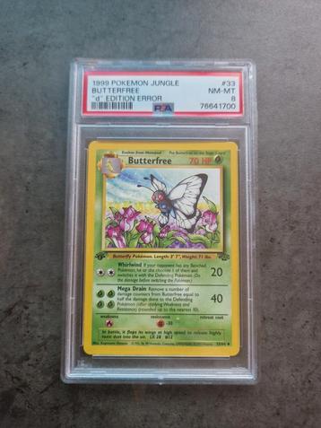 Butterfree 1st Edition "d" Error Jungle PSA 8