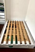 Bed, Huis en Inrichting, Slaapkamer | Bedden, Ophalen, Wit, 140 cm, Twijfelaar