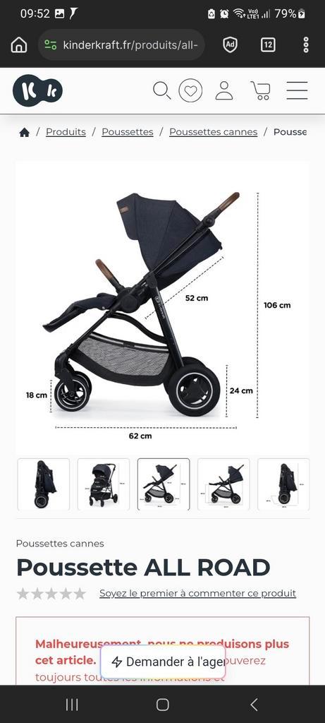 Kinderkraft kinderwagen, Kinderen en Baby's, Kinderwagens en Combinaties, Gebruikt, Kinderwagen, Overige merken, Luchtbanden, Verstelbare duwstang