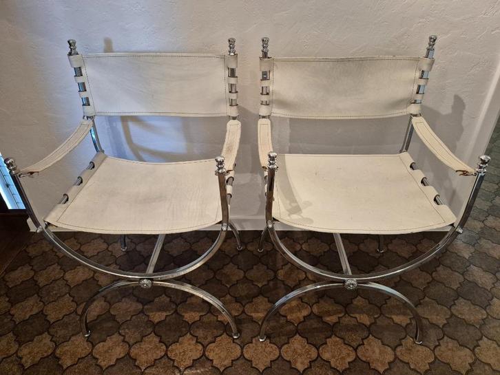 2 modernistische neoklassieke stoelen van Maison Jansen, Antiek en Kunst, Curiosa en Brocante, Ophalen