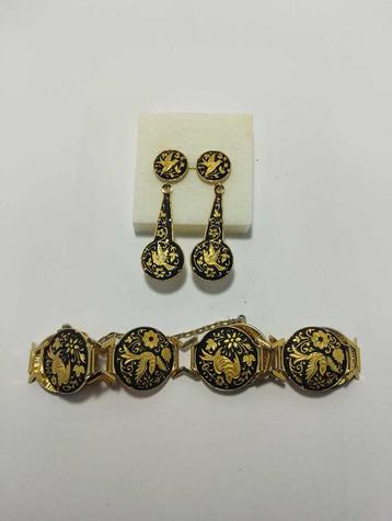Parure bijou plaqué or bracelet et boucles d'oreilles, Bijoux, Sacs & Beauté, Enlèvement, Autres matériaux, Bracelet