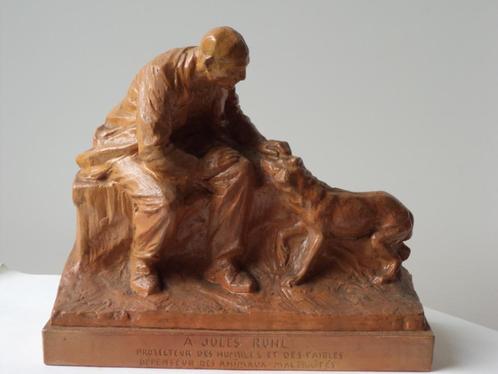 1946 PIERRE THEUNIS hommage à Jules RUHL monument ANDERLECHT, Antiquités & Art, Art | Sculptures & Bois, Enlèvement
