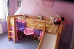 A vendre lit cabane+toboggan en pin massif, Ophalen, 85 tot 100 cm, Zo goed als nieuw, Hoogslaper of Stapelbed