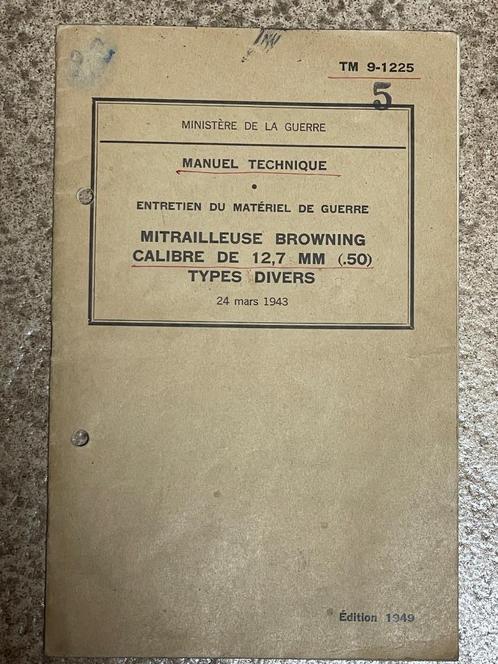 ABL-Reglement - Mitrailleuse Browning calibre .50, Verzamelen, Militaria | Algemeen, Ophalen of Verzenden