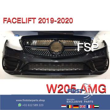 Facelift C43 AMG Voorbumper 2019 bumper C Klasse grijs diamo beschikbaar voor biedingen