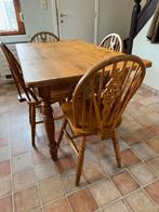 Eiken eettafel en 4 Georgian style Windsor stoelen, Gebruikt, Ophalen