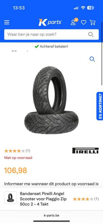 Piaggio zip bandenset 50cc 2-4 takt  beschikbaar voor biedingen