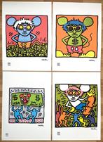 Unieke set (4 Litho+certificaten) Keith Haring “Andy Mouse”, Antiek en Kunst, Kunst | Litho's en Zeefdrukken, Ophalen of Verzenden