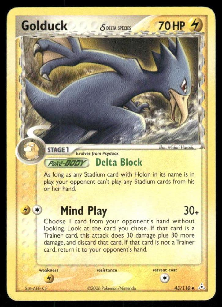 Golduck δ 43/110 - Holon Phantoms, Hobby en Vrije tijd, Verzamelkaartspellen | Pokémon, Gebruikt, Verzenden