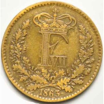 Danemark Rigsdaler rigsmønt (1854 - 1873) 1 skilling 1863