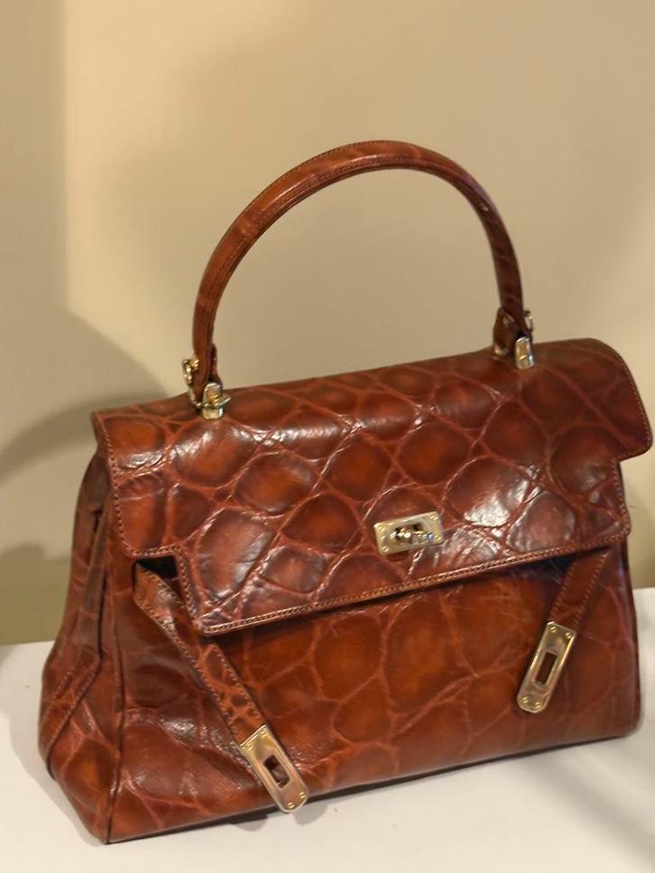 I SANTI - Milano vintage croco bag, Handtassen en Accessoires, Tassen | Damestassen, Handtas, Ophalen of Verzenden
