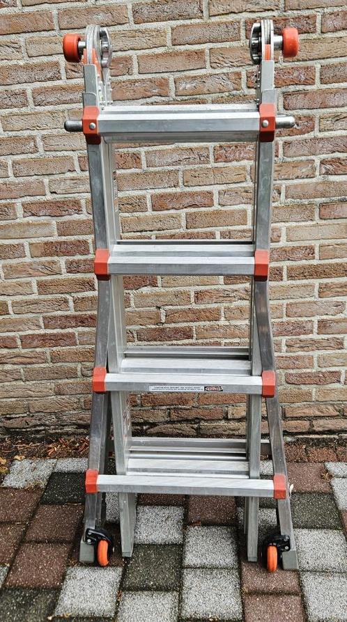 Ladder Little Giant 4x4 met 2 leg levellers, Doe-het-zelf en Bouw, Ladders en Trappen, Gebruikt, Ladder, 2 tot 4 meter, Opvouwbaar of Inschuifbaar