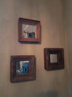 Miroir dans un cadre en bois, Maison & Meubles, Accessoires pour la Maison | Miroirs, Enlèvement ou Envoi
