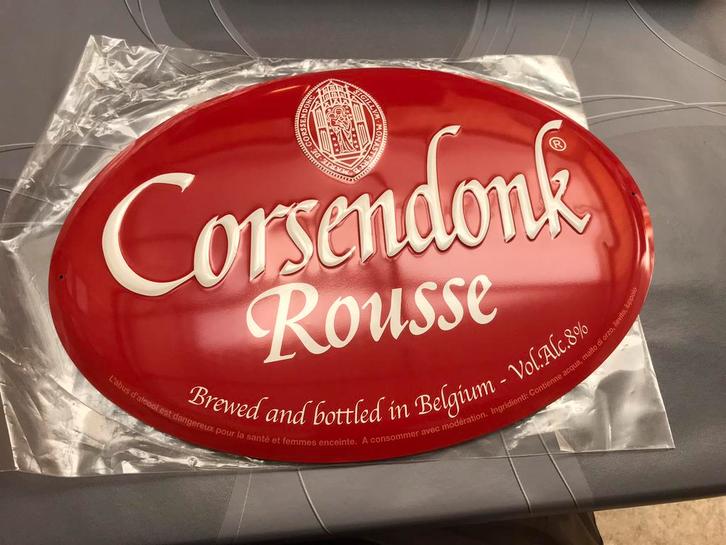 Corsendonk rousse reclamebord+sleutelhanger/stoppentrekker, Verzamelen, Merken en Reclamevoorwerpen, Nieuw, Reclamebord, Ophalen of Verzenden