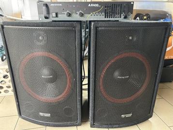 JB Systems AX 400 versterker, 2 TSX speakers & Speakon kabel, Enlèvement, Utilisé, Haut-parleurs, Autres marques
