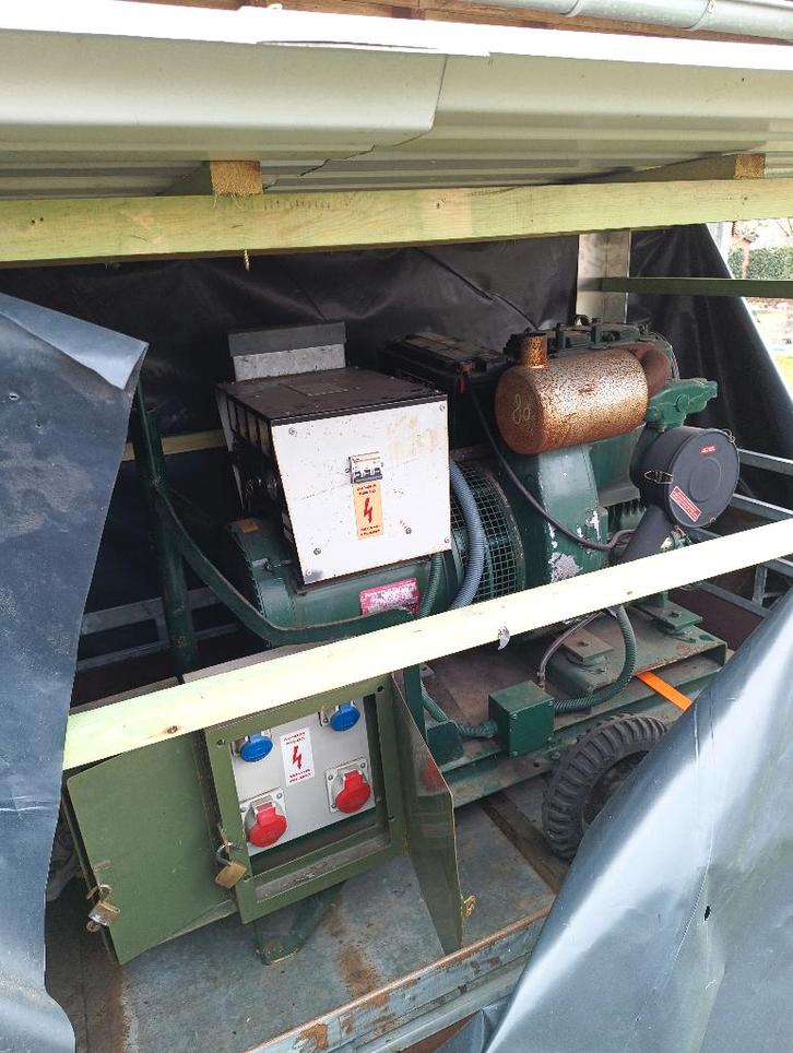 Stroomgroep, Doe-het-zelf en Bouw, Aggregaten, Gebruikt, Dieselolie, 10 tot 30 kVA, Elektrisch startend, Ophalen