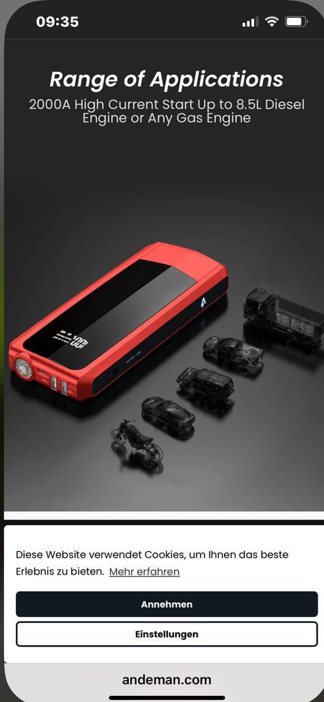 Andeman starthulp, Autos : Divers, Démarreurs de saut, Neuf, Enlèvement ou Envoi