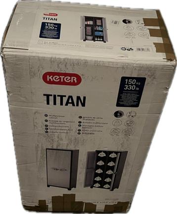 Keter Titan Hoge Kast - 4 Planken - 80x44x182cm – Zwart/Grij beschikbaar voor biedingen