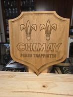 Chimay trappistenwapenschild van hout 47 x 43 cm, Ophalen of Verzenden, Gebruikt