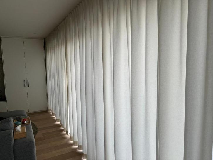 Witte overggordijnen, Huis en Inrichting, Stoffering | Gordijnen en Lamellen, Gebruikt, 200 cm of meer, 200 cm of meer, Ophalen