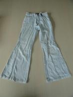 Lichtblauwe jeansbroek met brede pijpen, maat 128, Broek, Gebruikt, Meisje, Ophalen of Verzenden