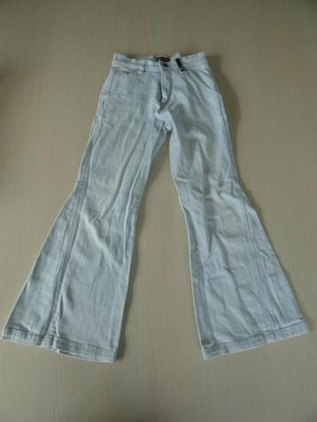 Lichtblauwe jeansbroek met brede pijpen, maat 128, Pantalon, Enlèvement ou Envoi, Fille, GEEKAY JEANS