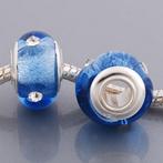 SALE: 925 Sterling zilveren single core glasbedel BG0006, Overige merken, Nieuw, 4 bedels of meer, Glas of Kristal