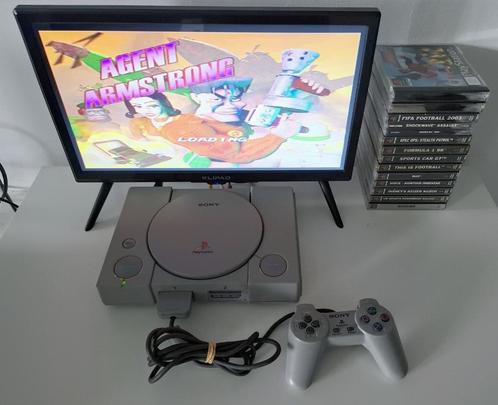 PlayStation 1 boxed (SCPH-1002), 14 games & Mcard, Games en Spelcomputers, Spelcomputers | Sony PlayStation 1, Gebruikt, Met 1 controller