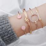Set van 4 armbanden, Handtassen en Accessoires, Armbanden, Overige materialen, Nieuw, Ophalen of Verzenden, Goud