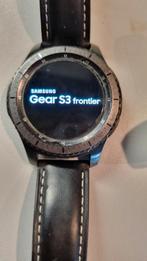 Samsung Gear S3 Frontier met leren band, Android, Hartslag, Zo goed als nieuw, Zwart