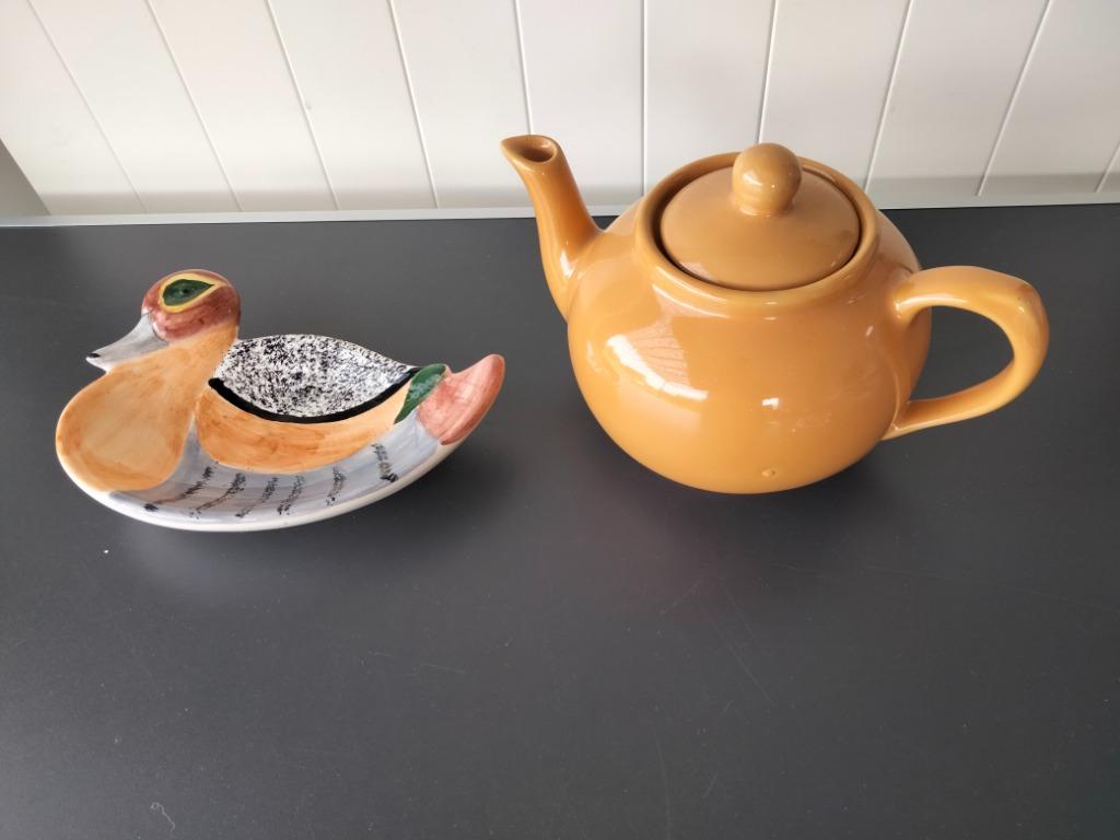 Théière + 1 Plateau Canard, Enlèvement ou Envoi, Comme neuf, Céramique, Autres types