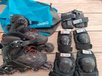 oxelo fitness-skates, oxelo opbergzak,  oxelo bescherming, Sport en Fitness, Kinderen, Inline skates 4 wielen, Ophalen, Overige merken
