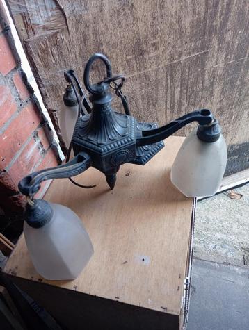 bronzen luster 3 armen (2) beschikbaar voor biedingen