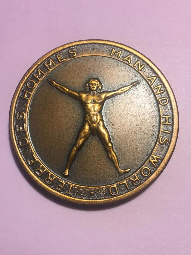 EXPO 67 Montreal Canada herdenkingsmunt brons, Verzamelen, Merken en Reclamevoorwerpen, Zo goed als nieuw, Overige typen, Ophalen of Verzenden