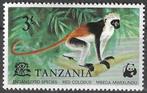 Tanzania 1977 - Yvert 83 - Rode Franjeaap (PF), Timbres & Monnaies, Timbres | Afrique, Envoi, Tanzanie, Non oblitéré
