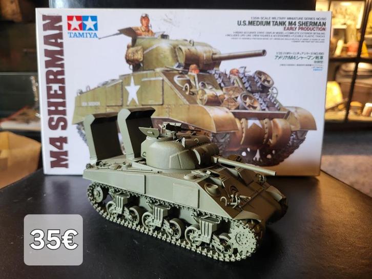 Tamiya M4 sherman early production 1/35, Hobby en Vrije tijd, Modelbouw | Auto's en Voertuigen, Zo goed als nieuw, Tank, 1:32 tot 1:50