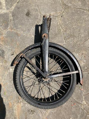 Voorvork, wiel en spatbord voor Oldtimer motorfiets
