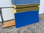 judomat 100 m2 geel met blauwe rand. judo mat, judomatten, Sport en Fitness, Ophalen, Zo goed als nieuw, Aikido