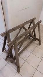 2 houten bouw schragen., Doe-het-zelf en Bouw, Steigers, Ophalen, Gebruikt
