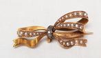 Juweel strik broche 18 kt, Handtassen en Accessoires, Antieke sieraden, Ophalen of Verzenden, Goud, Broche, Met edelsteen
