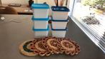 6 tupperwear dozen en 4 onderleggers, Diversen, Ophalen