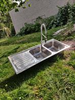 Gootsteen inox met uitschuifbare kraan, Ophalen, Gebruikt