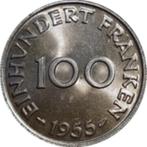 100 Franken Saar(Duitsland)1955 Frans protectoraat-1947-1956, Postzegels en Munten, Ophalen of Verzenden, Duitsland, Losse munt