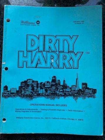 WILLIAMS DIRTY HARRY MANUAL, Pièces ou Jeu en panne, Enlèvement ou Envoi, Comme neuf, Williams