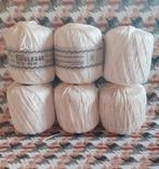 6 boules de coton blanc a tricoter ou crocheter, Hobby & Loisirs créatifs, Enlèvement ou Envoi, Comme neuf, Tricot ou Crochet